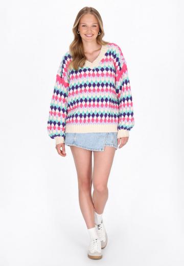 Пуловер с вырезом V