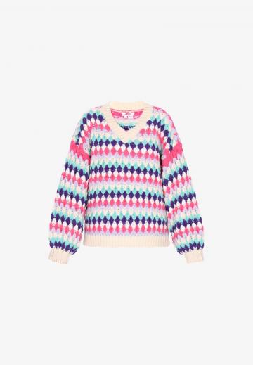 Пуловер с вырезом V