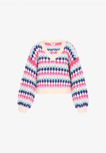 Пуловер с вырезом V