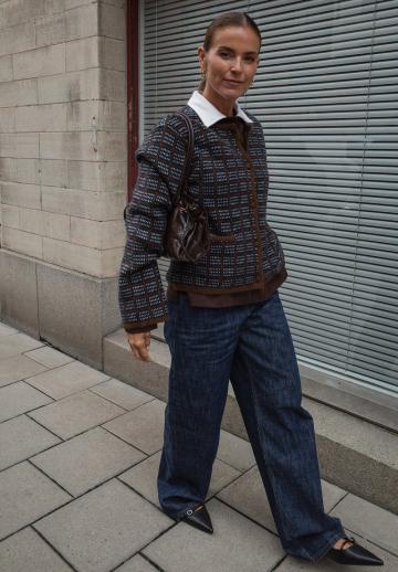 Жаккардовая вязаная кофта