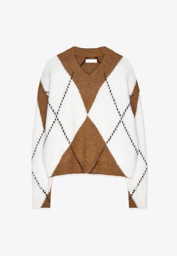 Пуловер с вырезом V