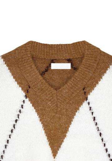 Пуловер с вырезом V
