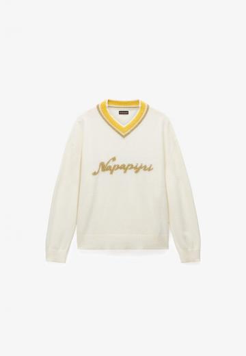 Пуловер с вырезом V