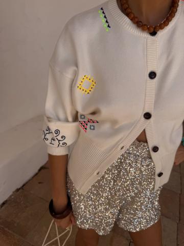 Жаккардовая вязаная кофта