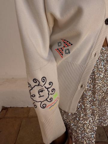 Жаккардовая вязаная кофта