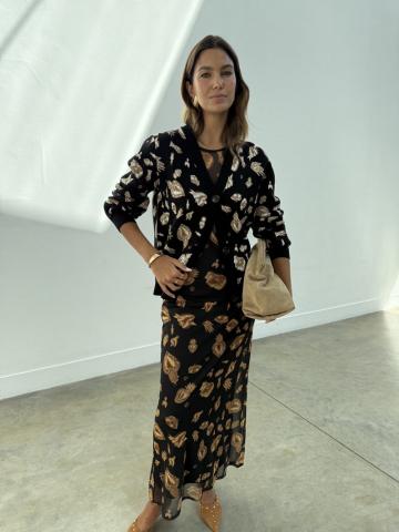 Жаккардовая вязаная кофта