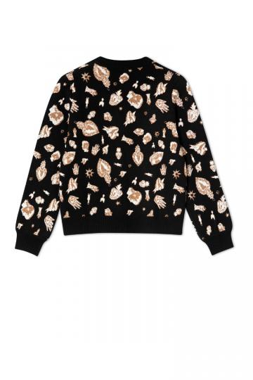 Жаккардовая вязаная кофта