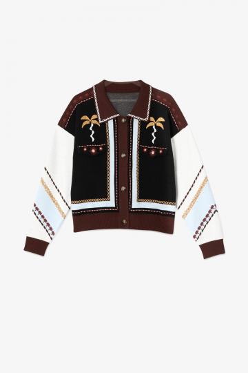 Жаккардовая вязаная кофта