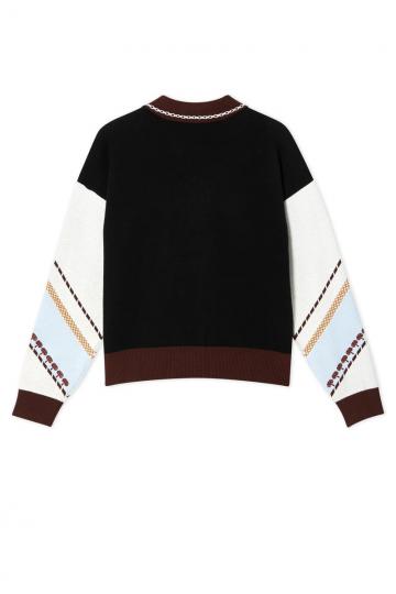 Жаккардовая вязаная кофта