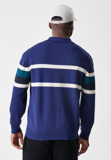 Пуловер с воротником поло