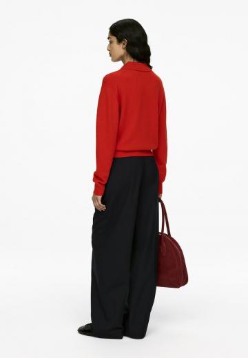 Пуловер с воротником поло