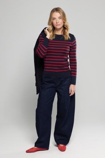 Пуловер в полоску