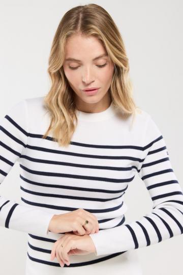 Пуловер в полоску