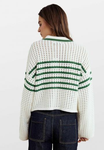 Пуловер с воротником поло