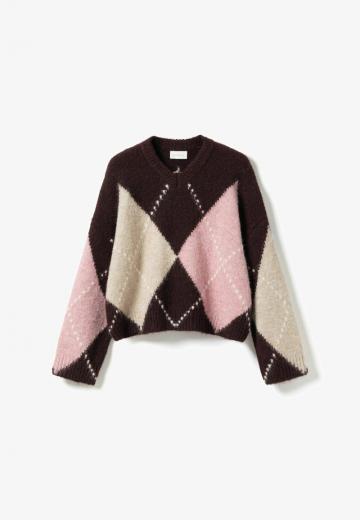 Пуловер с вырезом V