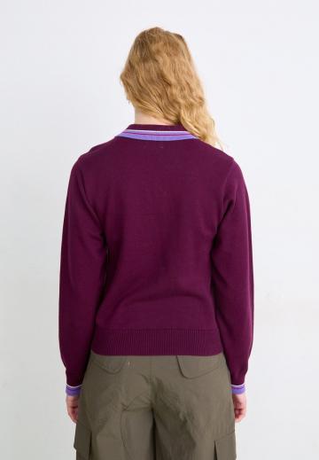 Пуловер с воротником поло