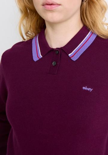 Пуловер с воротником поло