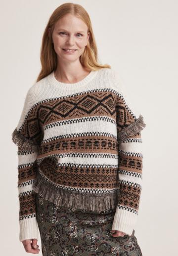 Жаккардовая вязаная кофта