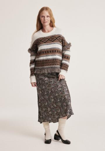 Жаккардовая вязаная кофта