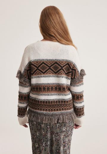 Жаккардовая вязаная кофта