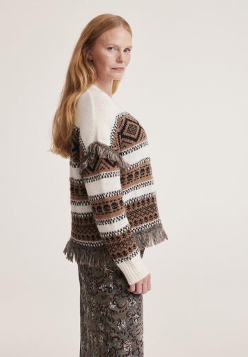 Жаккардовая вязаная кофта