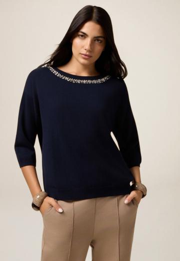 Пуловер с рукавом три четверти