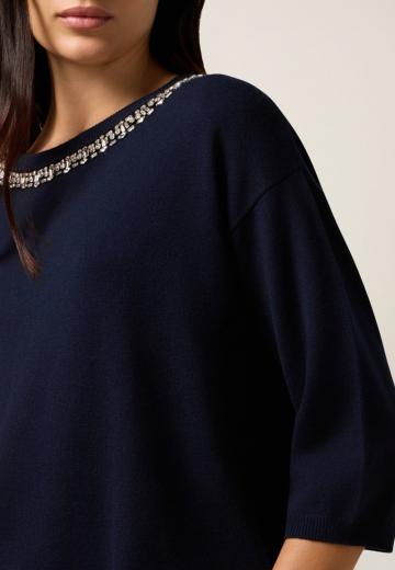 Пуловер с рукавом три четверти