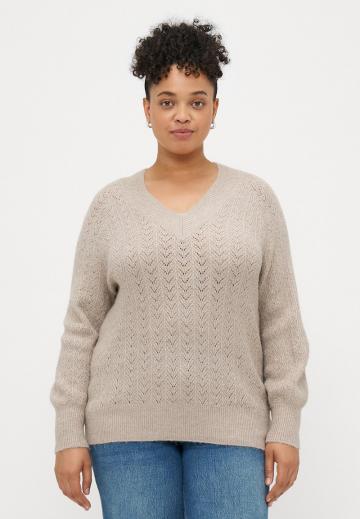 Пуловер с вырезом V