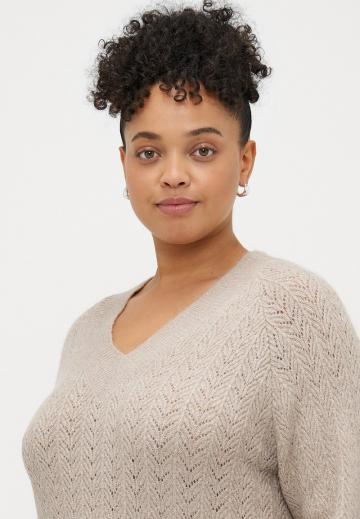 Пуловер с вырезом V