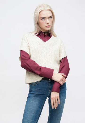 Пуловер с коротким рукавом