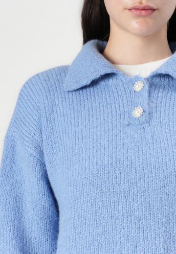 Пуловер с воротником поло