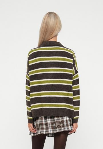 Пуловер с воротником поло