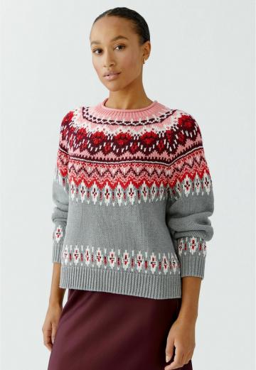 Жаккардовая вязаная кофта