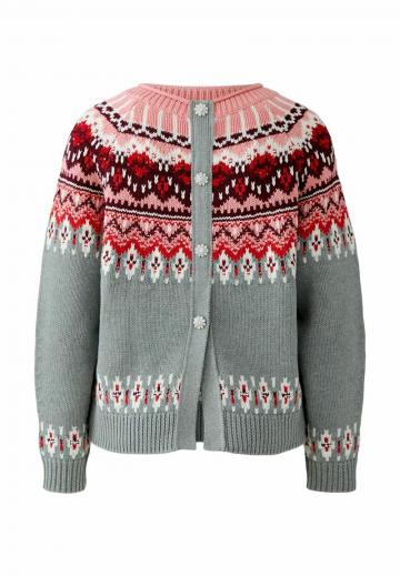 Жаккардовая вязаная кофта