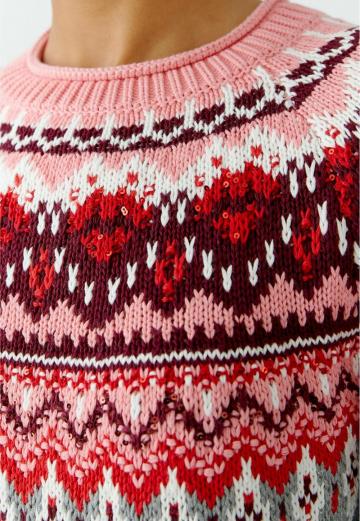 Жаккардовая вязаная кофта