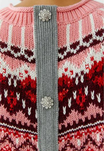 Жаккардовая вязаная кофта