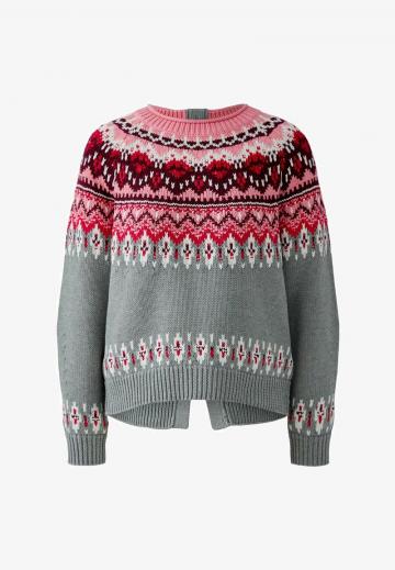 Жаккардовая вязаная кофта