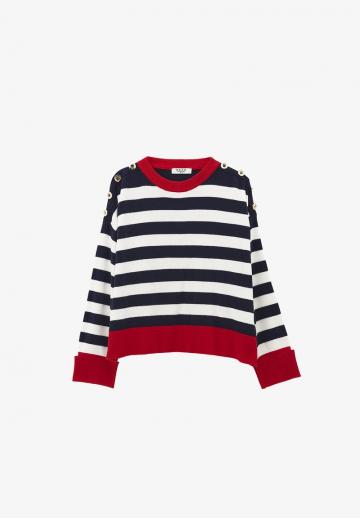 Пуловер в полоску