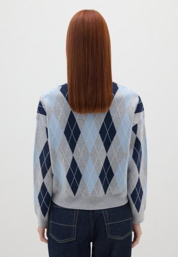 Пуловер с воротником поло