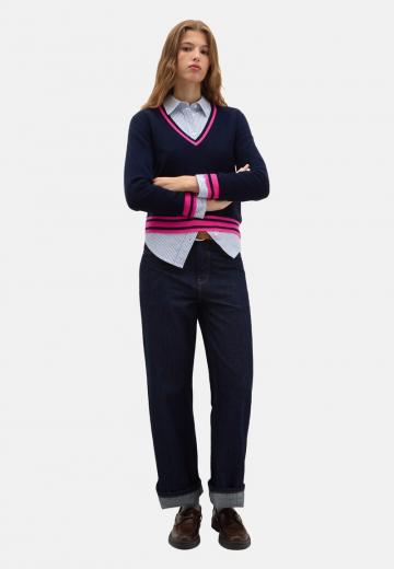 Пуловер в полоску