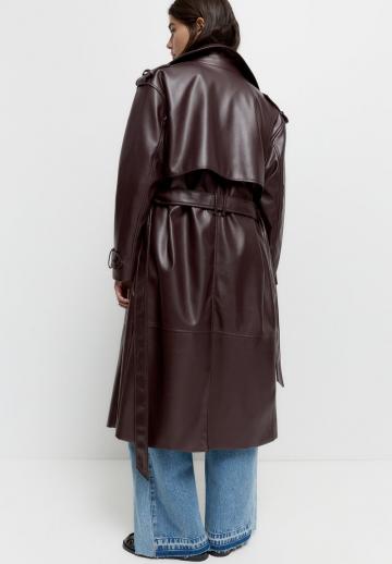 Пальто из искусственной кожи