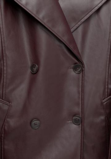 Пальто из искусственной кожи