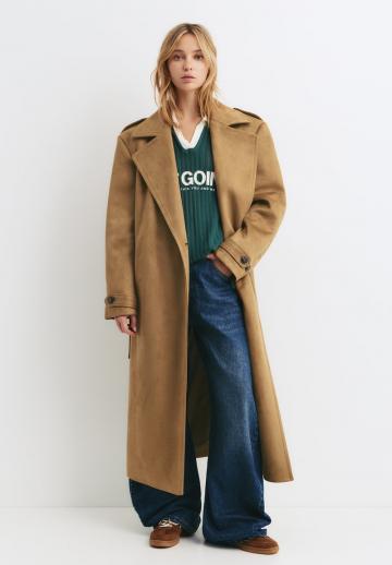 Пальто из искусственной кожи