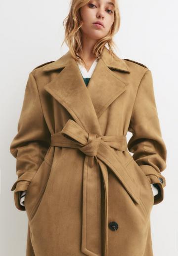 Пальто из искусственной кожи