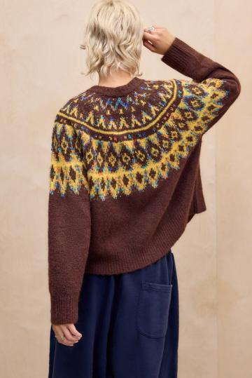 Жаккардовая вязаная кофта