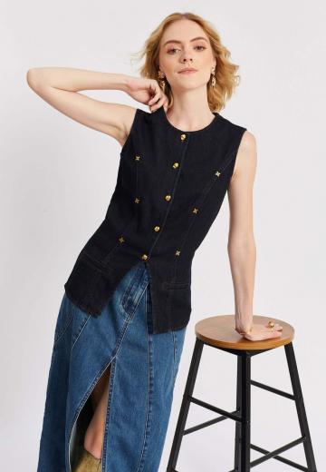 Джинсовая жилетка