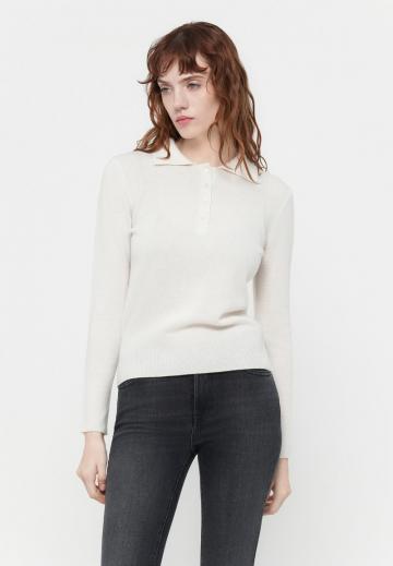 Пуловер с воротником поло