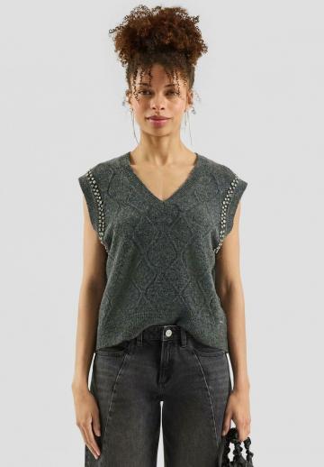 Пуловер с коротким рукавом