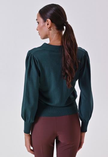 Пуловер с воротником поло