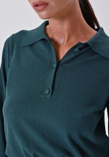 Пуловер с воротником поло